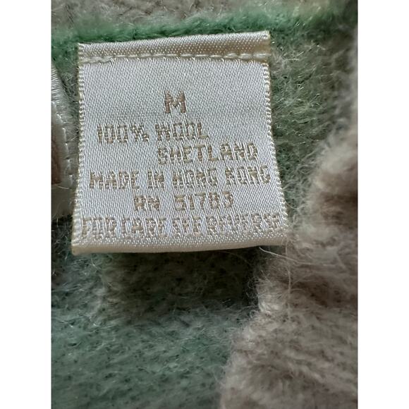 Vintage woman wool vest sage green cream sweater sleeveless v neck Maurices sz s - Picture 12 of 13